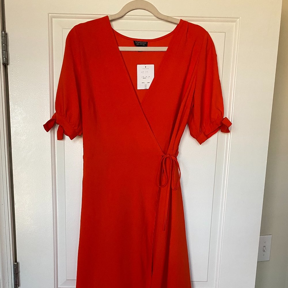 TopShop High-Low Wrap Dress - Size 10